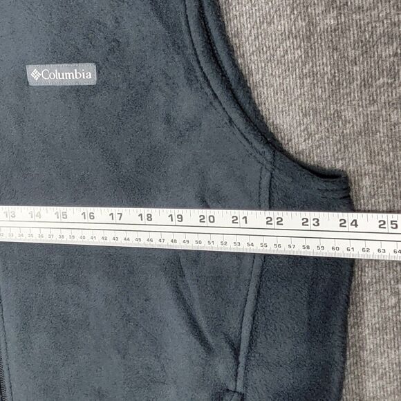 Columbia Vest Mens Large Gray Steens Mountain Fleece Full Zip Sleeveless - Picture 6 of 13
